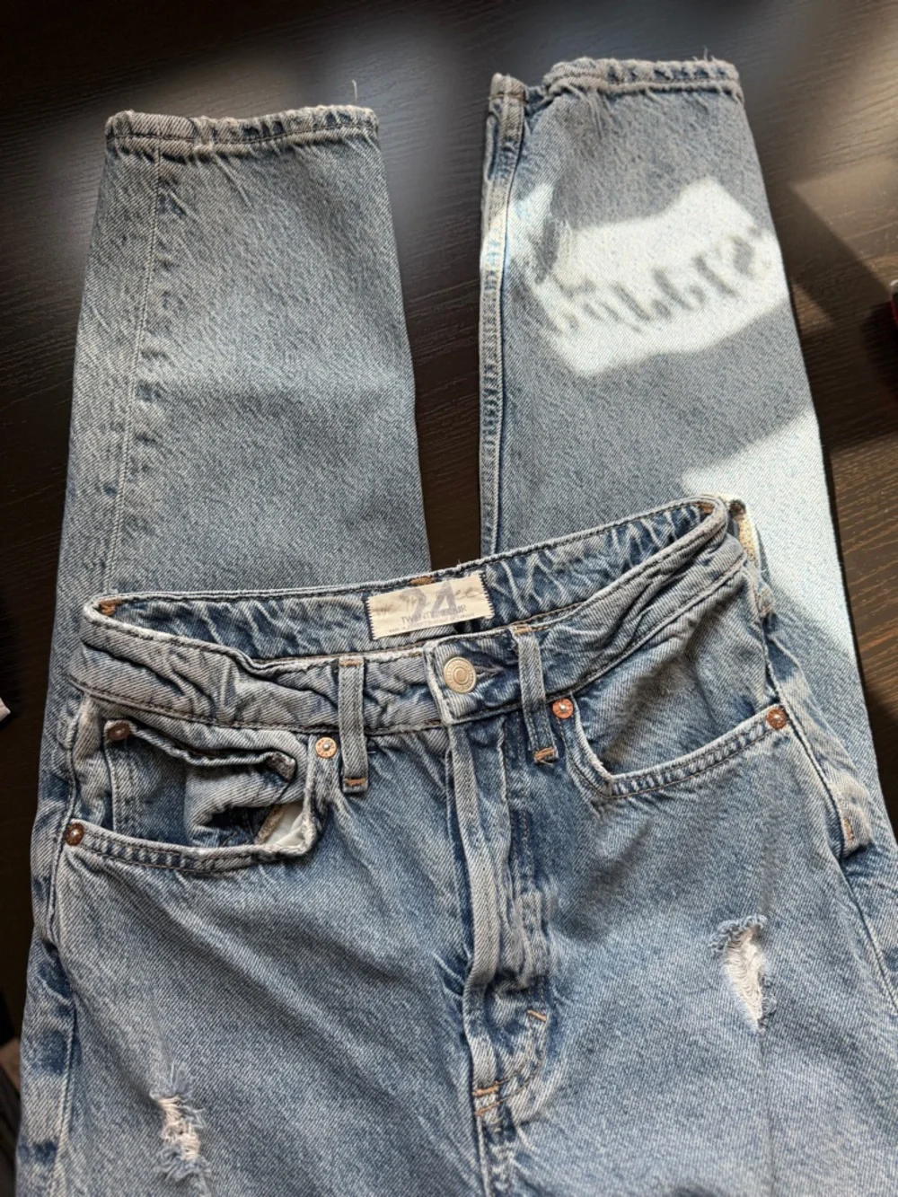 Free People We The Free Distressed Jeans 24 Button Fly